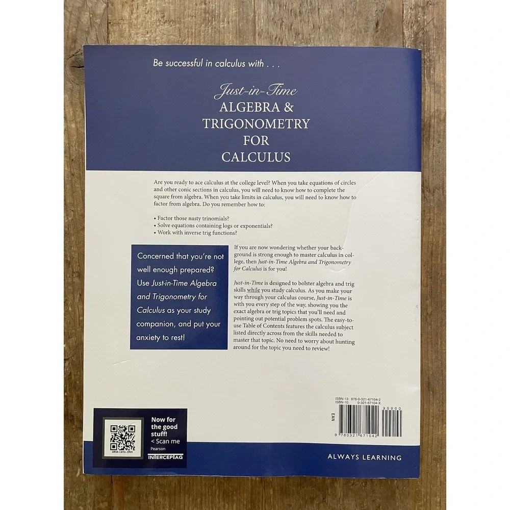 Just in Time Algebra and Trigonometry for Calculus 4th edition - 9780321671042‎